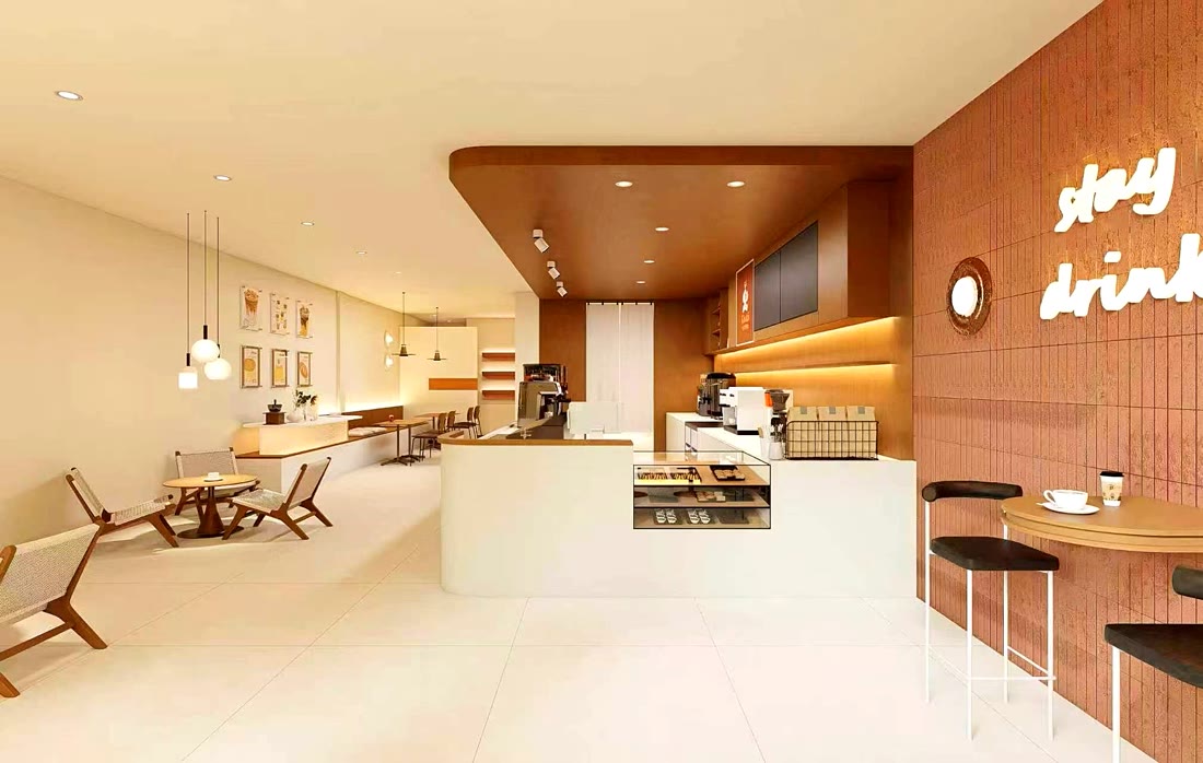 The self-serve latte bar and pastry counter at Chillo café